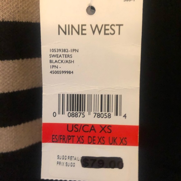 NWT XS Nine West Sweater Dress Black Colorblock - Picture 4 of 5